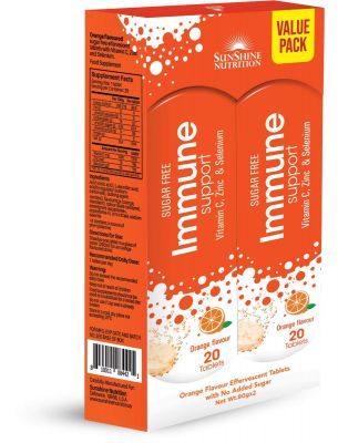 Sunshine Nutrition Immune Support Bundle Pack Orange Effervescent Tablet 20'Sx12