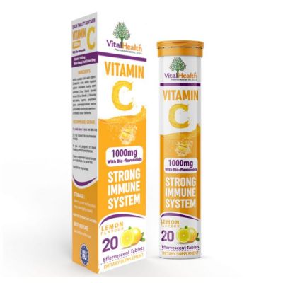 Vital Health Vitamin C 1000Mg With Bio-Flavonoids Lemon Effervescent 20'S