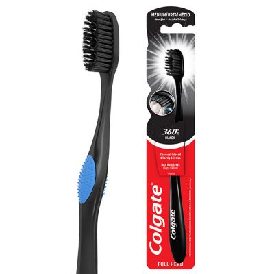 Colgate 360 Charcoal 2X Deeper Clean Medium Toothbrush