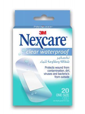Nexcare Clear Waterproof Bandages, CWP-20, 20's