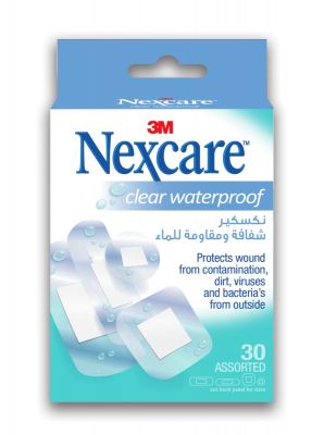 Nexcare Clear Waterproof Bandages, CWP-30, 30's