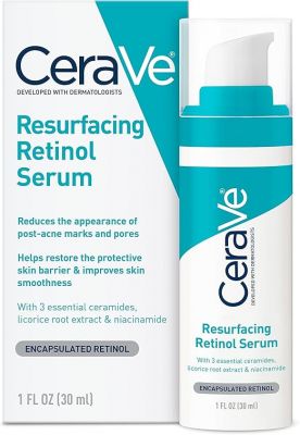 CERAVE RESURFACING RETINOL SERUM TO REDUCE THE APPEARANCE OF POST-ACNE MARKS AND PORES WITH RETINOL, LICORICE ROOT EXTRACT & NIACINAMIDE 30ML