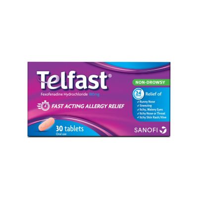 Telfast 180mg Anti-Allergy Tablets for Quick Allergy Relief 30's