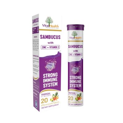 Vital Health Sambucus With Zinc + Vitamin C Tropical Effervescent Tablet 20'S
