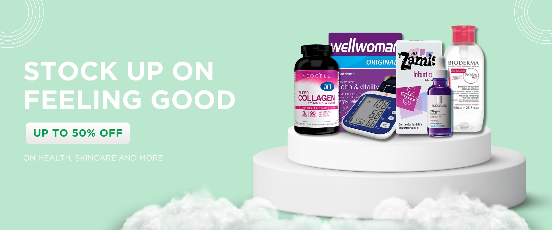 Up to 50% off on Health, Skincare and more
