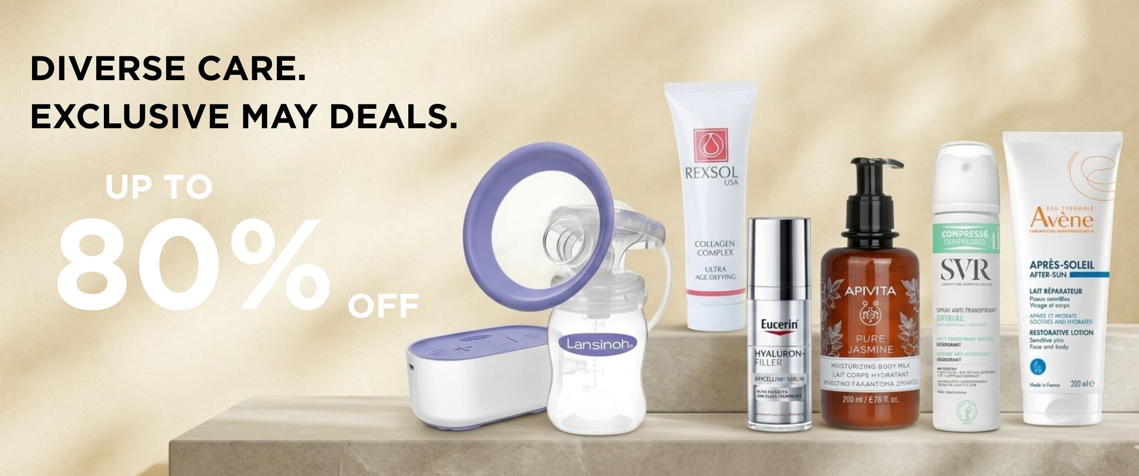 Exclusive May Deals - up to 80% off