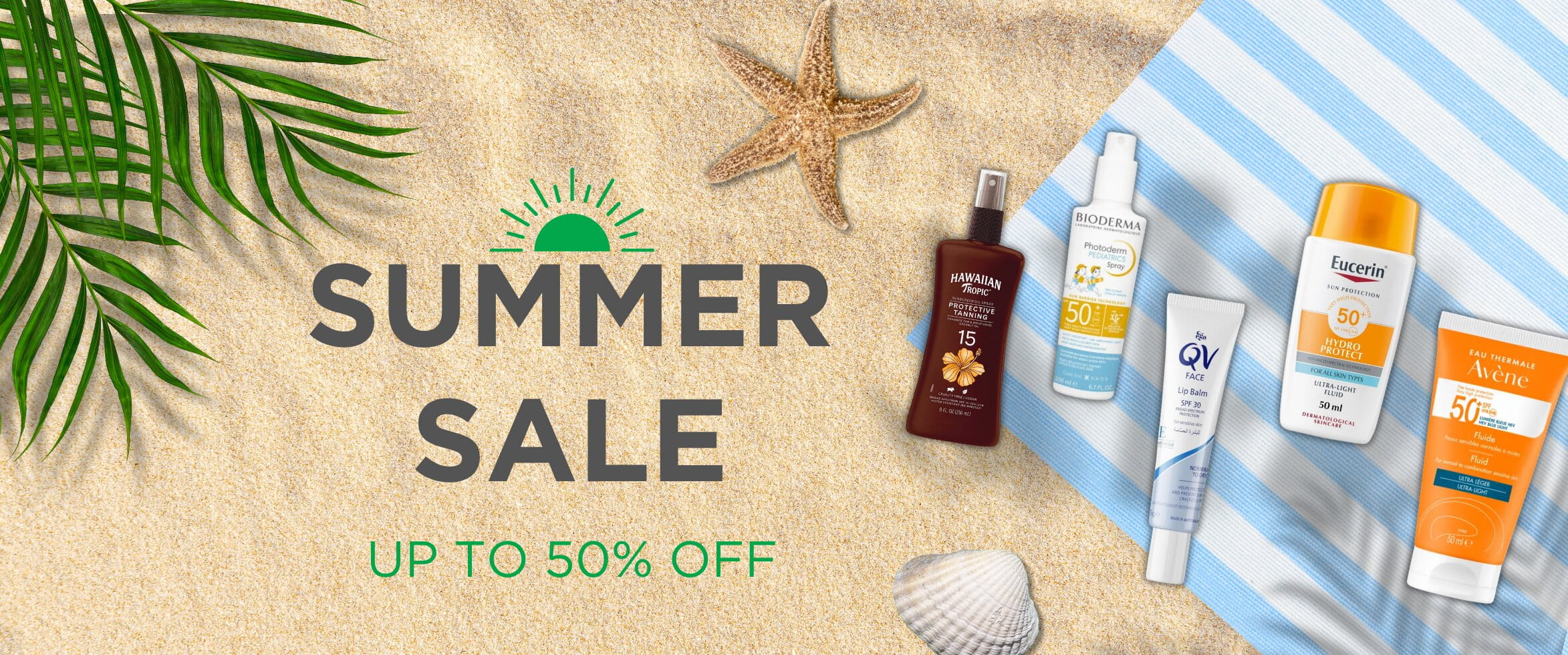 Summer Sale - up to 50% off on suncare essentials