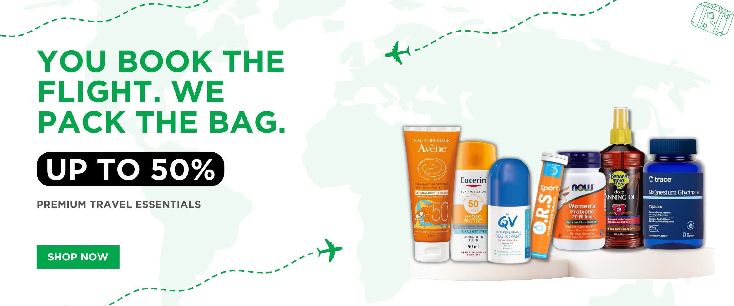 You booked the flight. We packed the Bag